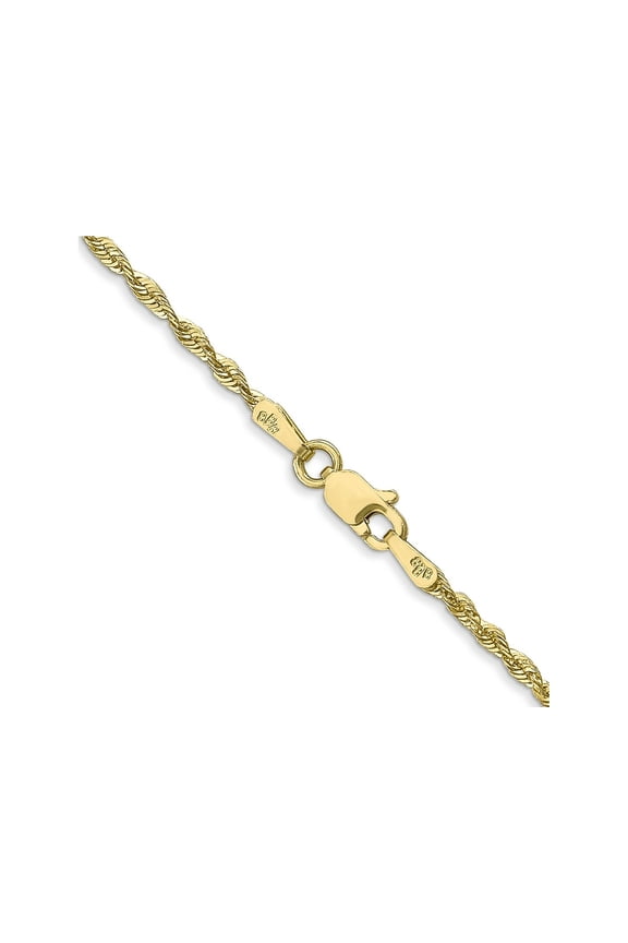 FJC Finejewelers 10 kt Yellow Gold Extra-Light Bright Cut Rope Chain 22 Inches x 1.8 mm