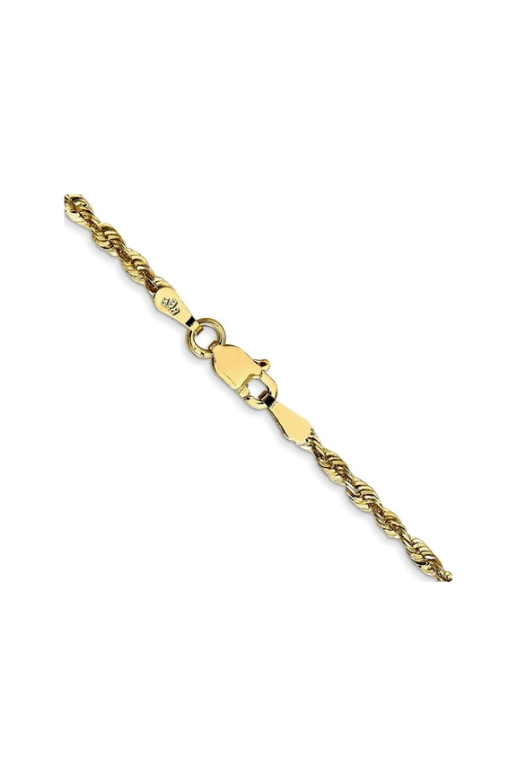 FJC Finejewelers 10 kt Yellow Gold Extra-Light Bright Cut Rope Chain 22 Inches x 2.25 mm