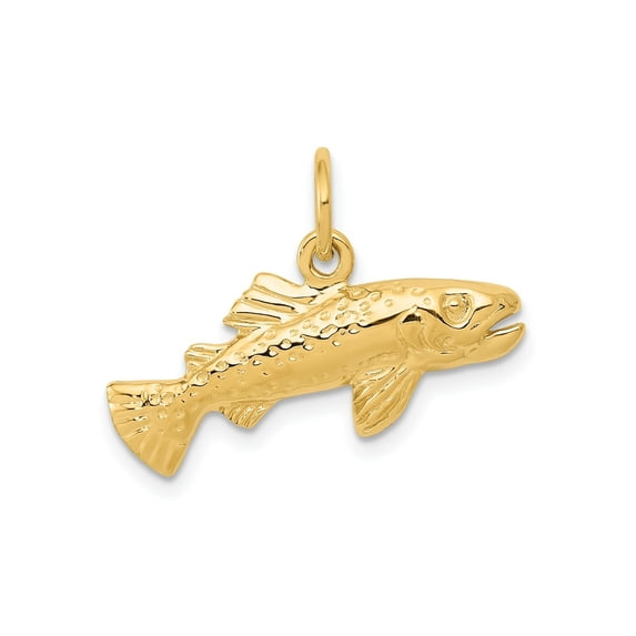 FJC Finejewelers 10 kt Yellow Gold Fish Charm 16 x 24 mm