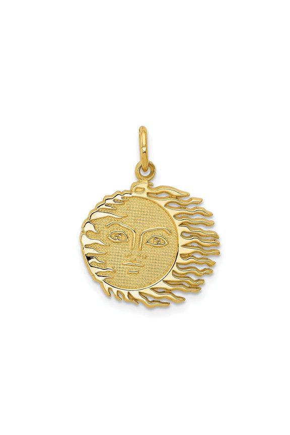 FJC Finejewelers 10 kt Yellow Gold Flaming Sun Charm 22 x 17 mm