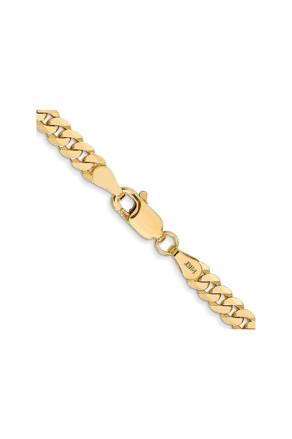 FJC Finejewelers 10 kt Yellow Gold Flat Beveled Curb Chain 28 Inches x 3.9 mm