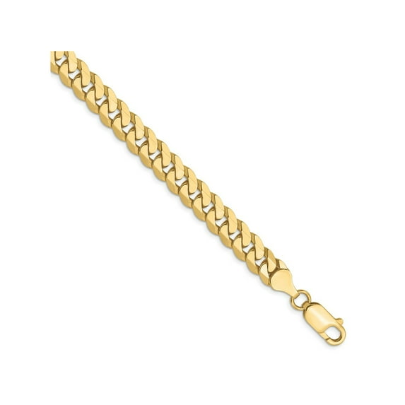 FJC Finejewelers 10 kt Yellow Gold Flat Beveled Curb Chain Bracelet 8 Inches x 7.25 mm