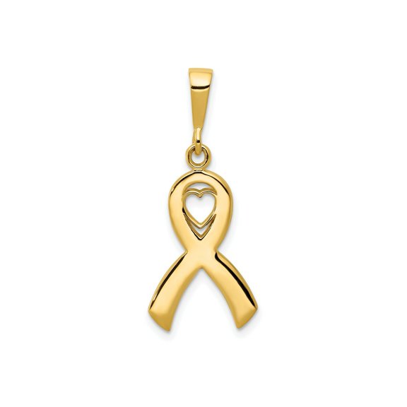 FJC Finejewelers 10 kt Yellow Gold Heart In Awareness Charm 30 x 12 mm