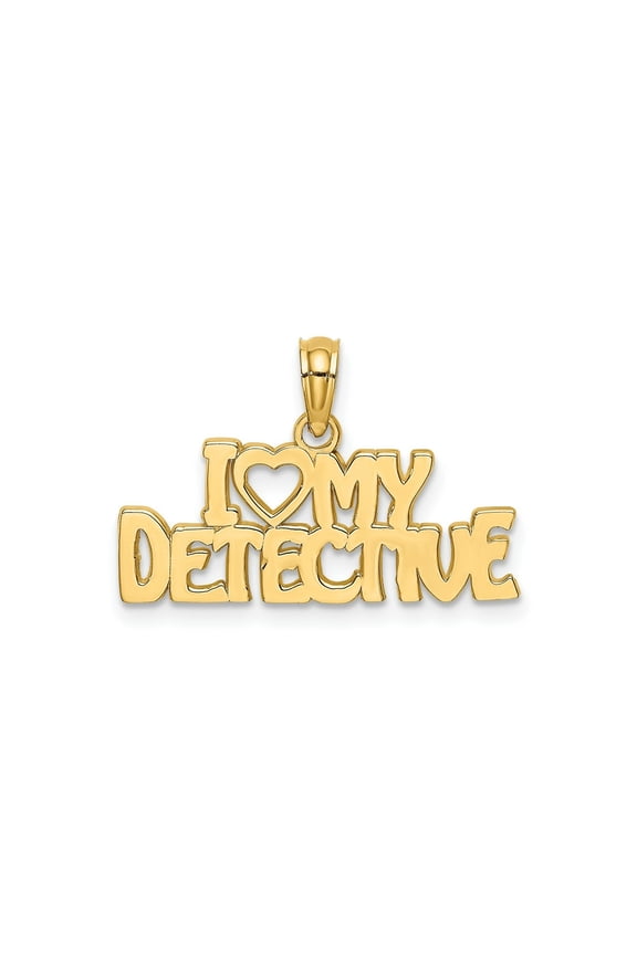 FJC Finejewelers 10 kt Yellow Gold I HEART MY DETECTIVE Charm 8 x 22 mm
