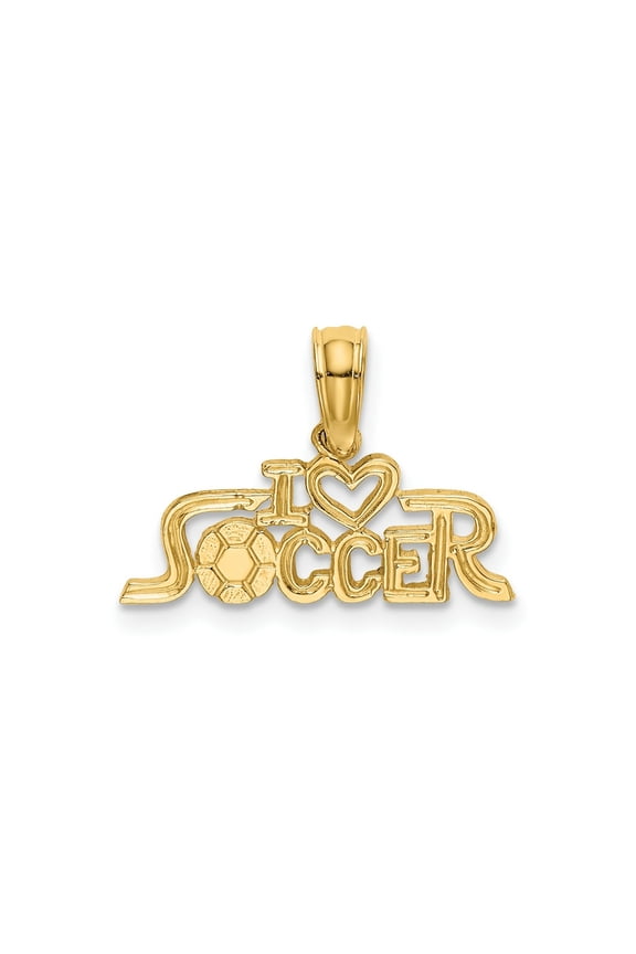 FJC Finejewelers 10 kt Yellow Gold I HEART SOCCER Charm 6 x 16 mm