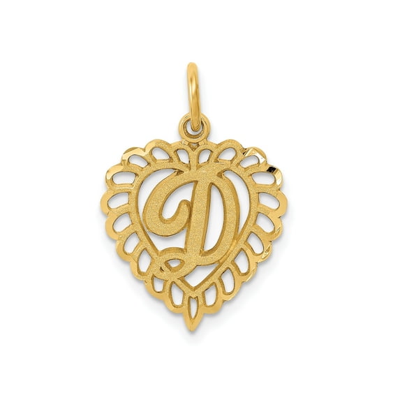 FJC Finejewelers 10 kt Yellow Gold Initial D Charm 23 x 15 mm