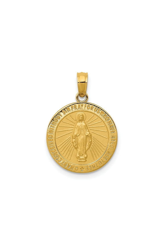 FJC Finejewelers 10 kt Yellow Gold Miraculous Medal Charm 23 x 14 mm