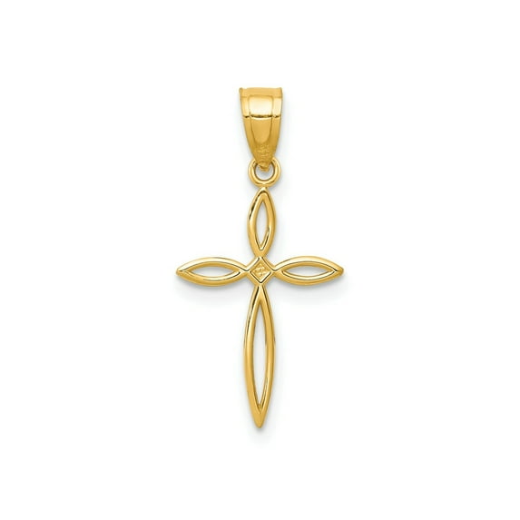 FJC Finejewelers 10 kt Yellow Gold Passion Cross Charm 24 x 10 mm