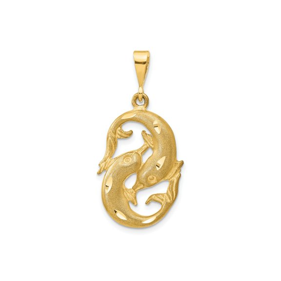 FJC Finejewelers 10 kt Yellow Gold Pisces Zodiac Charm 35 x 20 mm