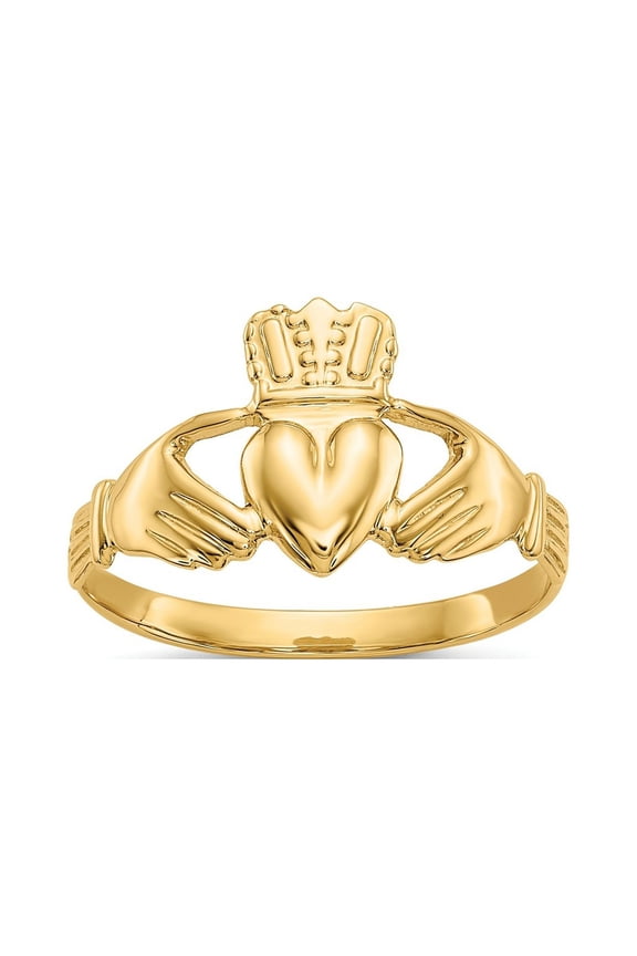 FJC Finejewelers 10 kt Yellow Gold Polished Claddagh Ring