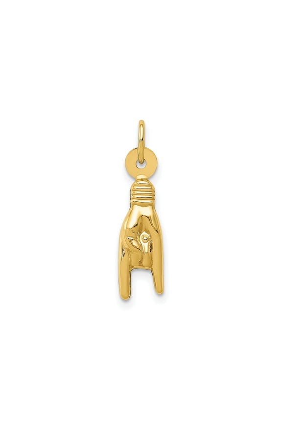 FJC Finejewelers 10 kt Yellow Gold Rock On Sign Charm 22 x 5 mm