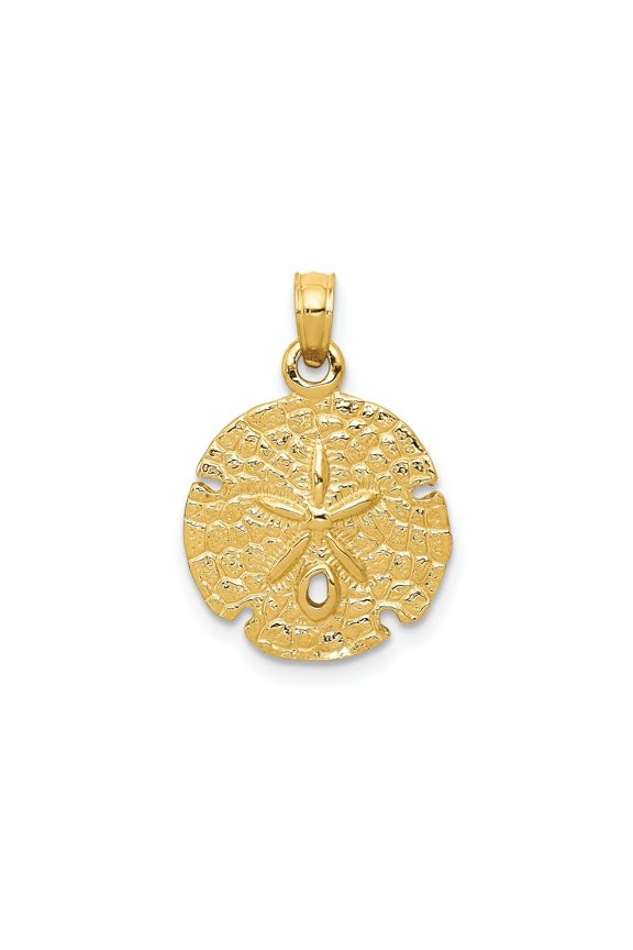 FJC Finejewelers 10 kt Yellow Gold Sand Dollar Charm 21 x 15 mm