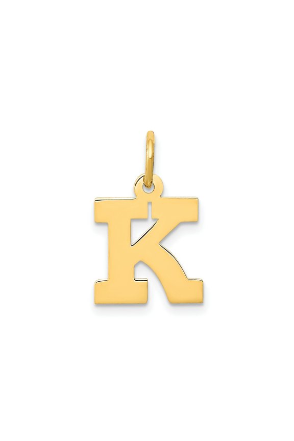 FJC Finejewelers 10 kt Yellow Gold Small Block Initial K Charm 18 x 12 mm