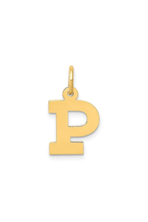 FJC Finejewelers 10 kt Yellow Gold Small Block Initial P Charm 18 x 12 mm