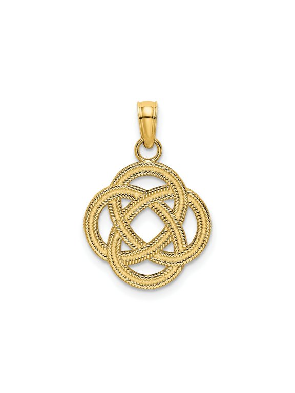 FJC Finejewelers 10 kt Yellow Gold Small Celtic Eternity Knot Circle Charm 17 mm