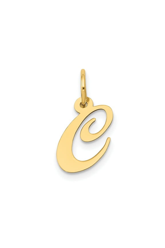 FJC Finejewelers 10 kt Yellow Gold Small Fancy Script Initial C Charm 16 x 13 mm