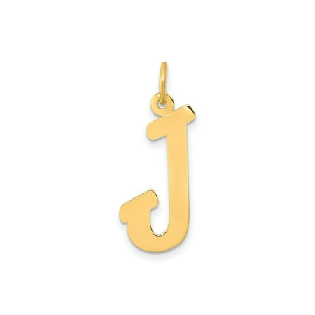 FJC Finejewelers 10 kt Yellow Gold Small Script Initial J Charm 17 x 11 mm