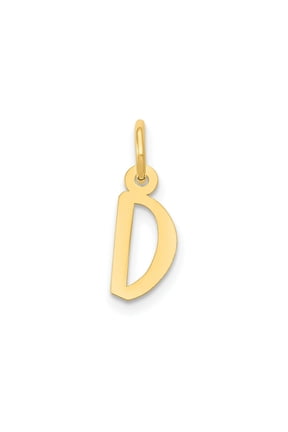 FJC Finejewelers 10 kt Yellow Gold Small Slanted Block Initial D Charm 15 x 6 mm