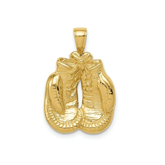 FJC Finejewelers 10 kt Yellow Gold Solid Polished Open-Backed Boxing Gloves Charm 25 x 17 mm