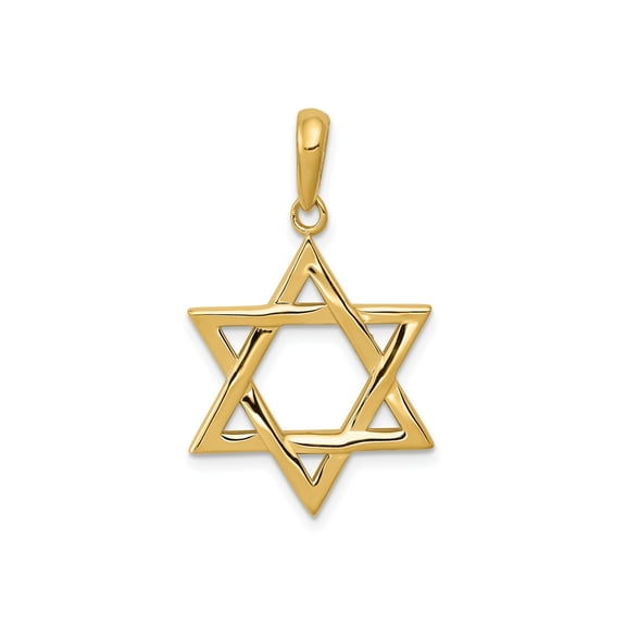 FJC Finejewelers 10 kt Yellow Gold Star of David Charm 33 x 20 mm