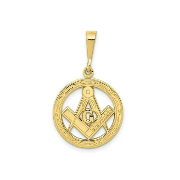 FJC Finejewelers 10 kt Yellow Gold Themed Masonic Charm 23 mm x 18 mm