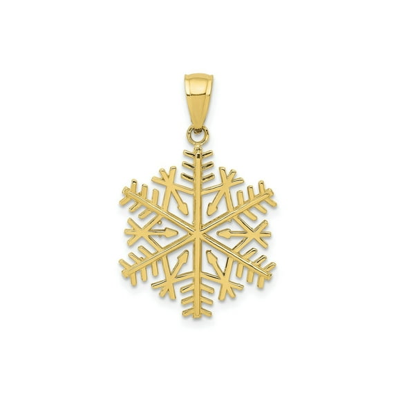 FJC Finejewelers 10 kt Yellow Gold Themed Polished Snowflake Charm 26 mm x 17 mm
