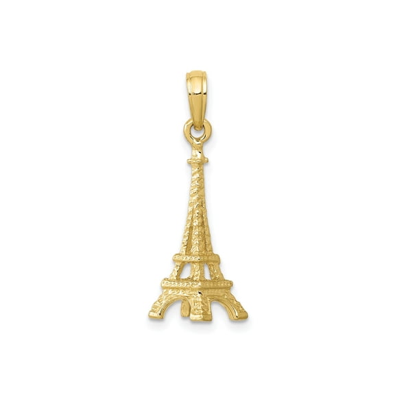 FJC Finejewelers 10 kt Yellow Gold Themed Solid Polished 3-D Eiffel Tower Charm 26.5 mm x 8 mm