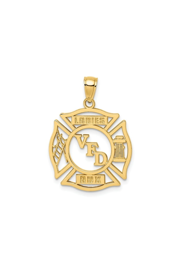 FJC Finejewelers 10 kt Yellow Gold VFD Ladies AUX Shield Charm 20 x 20 mm