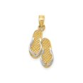 thumbnail image 1 of FJC Finejewelers 10 kt Yellow Gold and Rhodium Solid Polished Sandals Pendant, 1 of 6