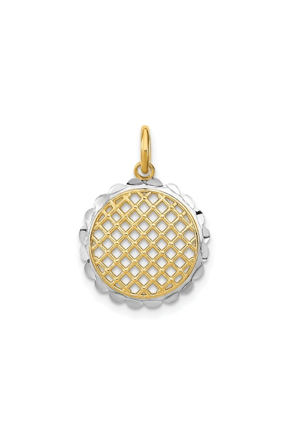 FJC Finejewelers 10 kt Yellow Gold with Rhodium Bright Cut Sunflower Charm Charm 15 mm