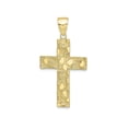 thumbnail image 1 of FJC Finejewelers 10k Gold Polished And Textured Nugget Block Style Cross Charm, 1 of 6