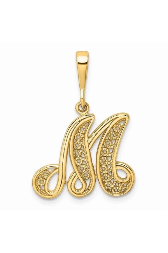 10k Initial M Pendant