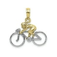 thumbnail image 1 of FJC Finejewelers 10k Two-tone Gold 3d Bicycle with Ridertwo-color Charm, 1 of 7