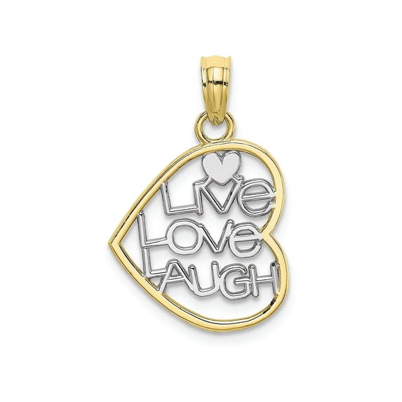 FJC Finejewelers 10k Two-tone Gold Live Love Laugh In Hearttwo-color Charm