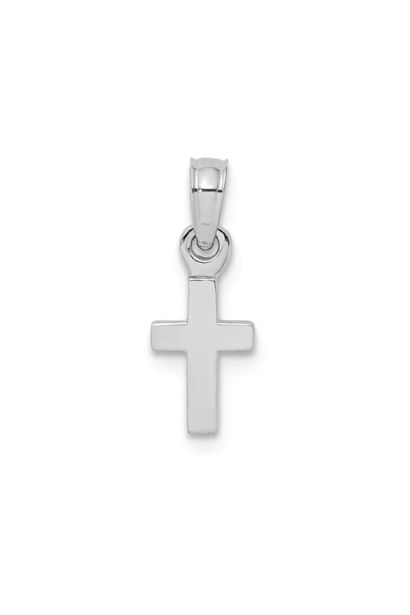 FJC Finejewelers 10k White Gold 3d Mini Cross Charm