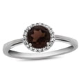 thumbnail image 1 of FJC Finejewelers 10k White Gold 6mm Round Garnet with White Topaz accent stones Halo Ring, 1 of 8