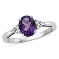 thumbnail image 1 of FJC Finejewelers 10k White Gold 8x6mm Oval Amethyst and White Topaz Ring, 1 of 7