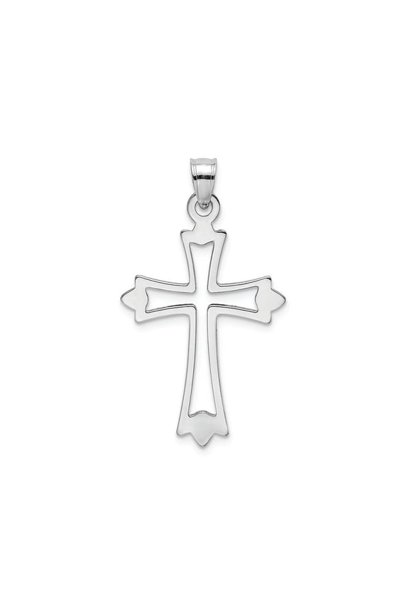 FJC Finejewelers 10k White Gold Cross with Pointed Tips Charm