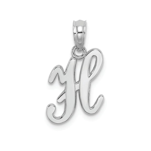FJC Finejewelers 10k White Gold H Script Initial Charm