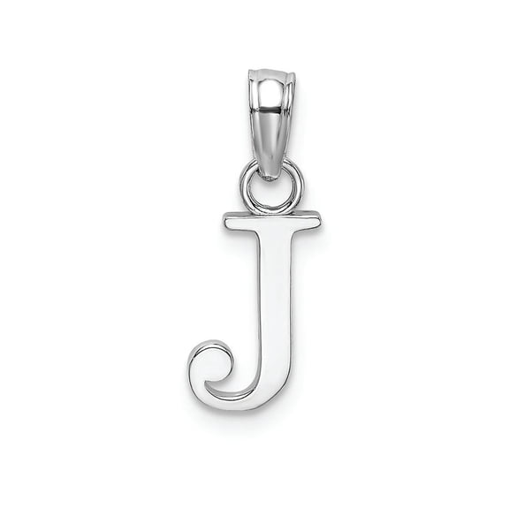 FJC Finejewelers 10k White Gold J Block Initial Charm