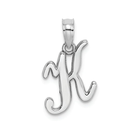 FJC Finejewelers 10k White Gold K Script Initial Charm