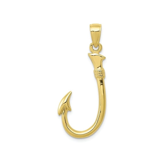 FJC Finejewelers 10k Yellow Gold 3d Fish Hook Charm
