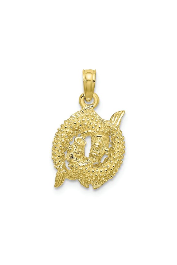 FJC Finejewelers 10k Yellow Gold 3d Pisces Zodiac Charm
