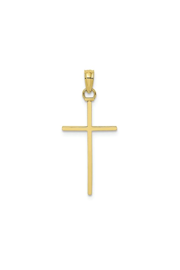 FJC Finejewelers 10k Yellow Gold 3d Stick Cross Charm