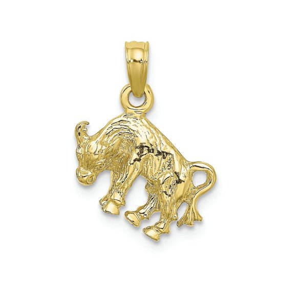 FJC Finejewelers 10k Yellow Gold 3d Taurus Zodiac Charm