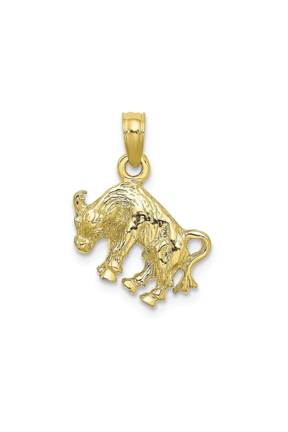 FJC Finejewelers 10k Yellow Gold 3d Taurus Zodiac Charm