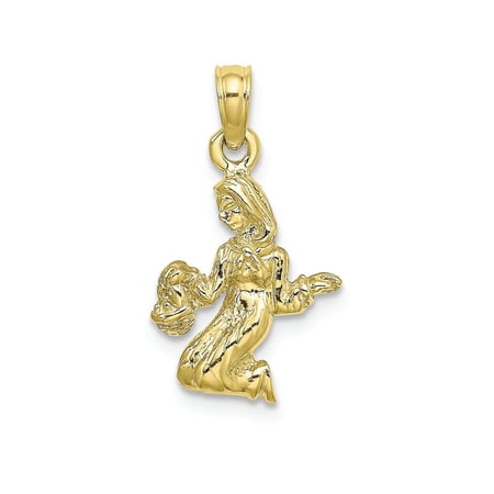 FJC Finejewelers 10k Yellow Gold 3d Virgo Zodiac Charm
