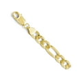 thumbnail image 1 of The Black Bow Men's 7.5mm 10k Yellow Gold Solid Concave Figaro Bracelet, 9 Inch, 1 of 7