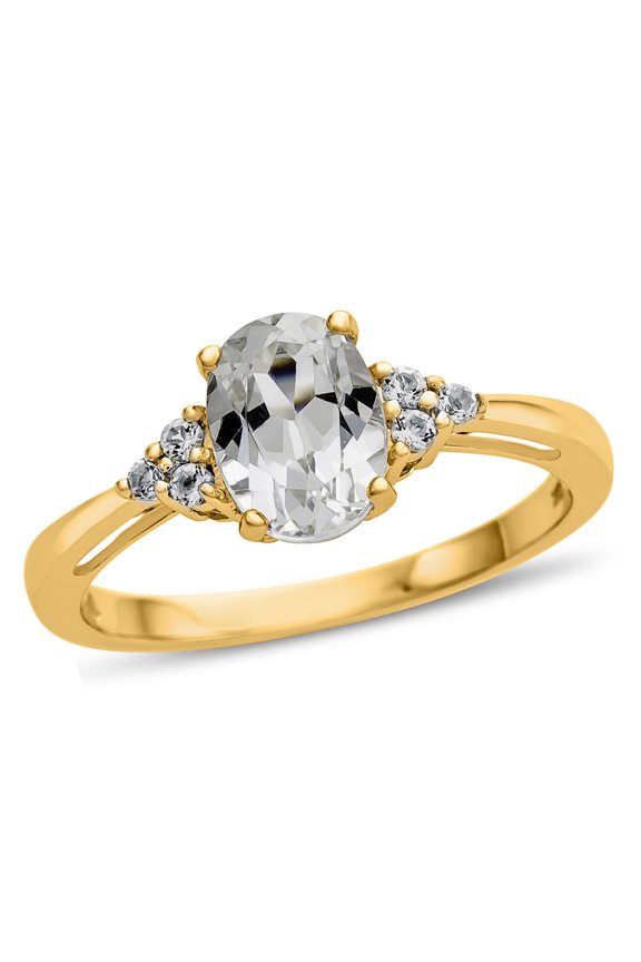 FJC Finejewelers 10k Yellow Gold 8x6mm Oval White Topaz Ring