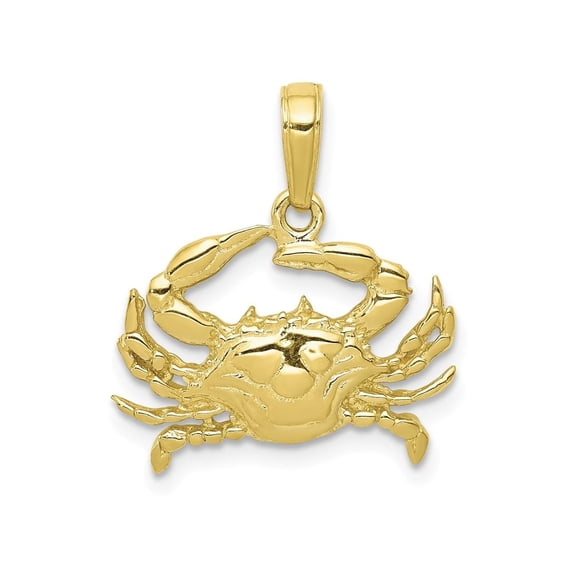 FJC Finejewelers 10k Yellow Gold Blue Crab Charm